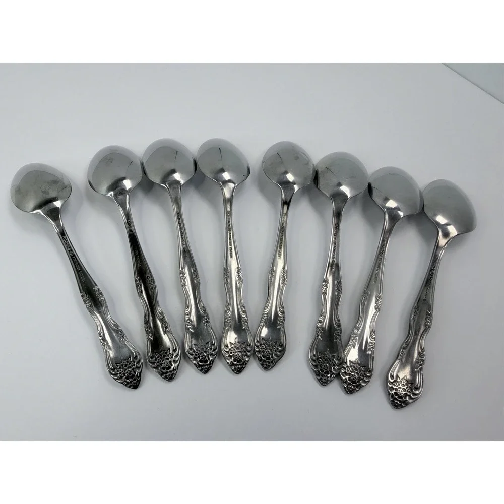 Rogers Dream Rose Teaspoons Stainless Flatware Korea Set of 8 #2